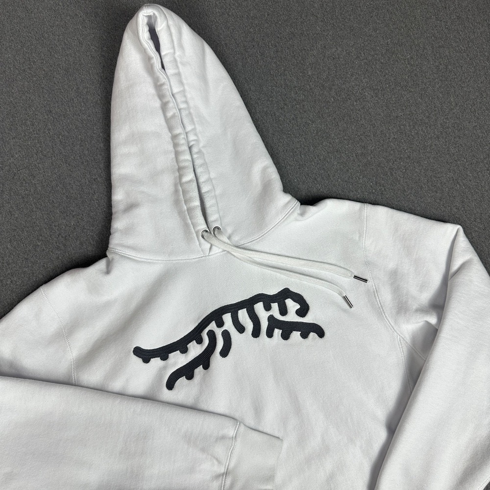 Sun Day Red Tiger Chenille Logo Hoodie White Mens L Pullover Sweatshirt